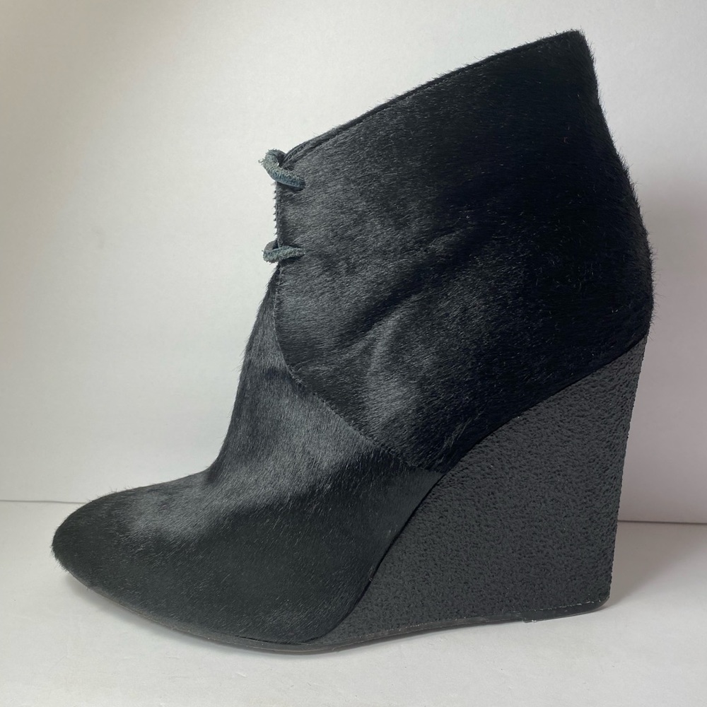 Burberry prorsum Benton wedge ponyhair ankle boots black 39 8.5 - Picture 3 of 10